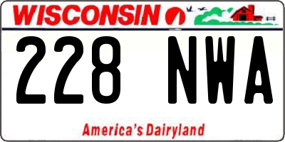 WI license plate 228NWA