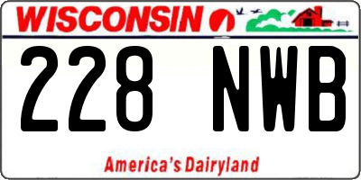 WI license plate 228NWB