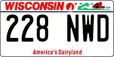 WI license plate 228NWD