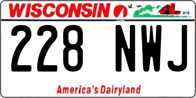 WI license plate 228NWJ