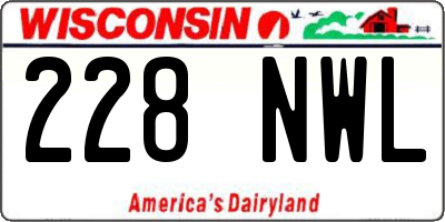 WI license plate 228NWL