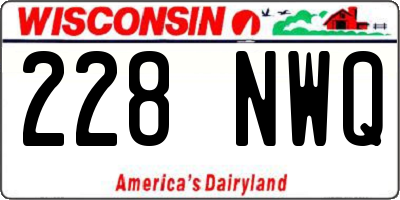 WI license plate 228NWQ