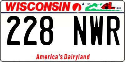 WI license plate 228NWR