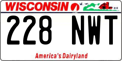 WI license plate 228NWT