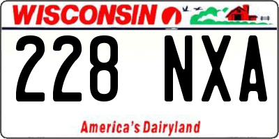 WI license plate 228NXA