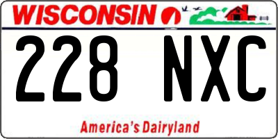 WI license plate 228NXC