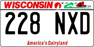 WI license plate 228NXD