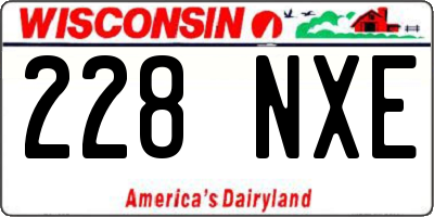 WI license plate 228NXE