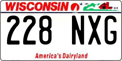 WI license plate 228NXG
