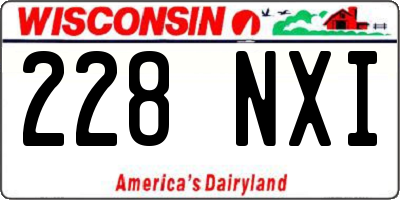 WI license plate 228NXI