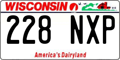 WI license plate 228NXP