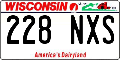 WI license plate 228NXS
