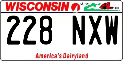 WI license plate 228NXW
