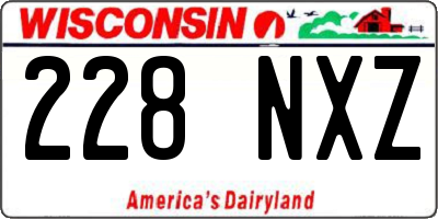 WI license plate 228NXZ