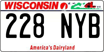 WI license plate 228NYB