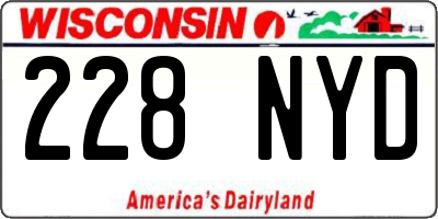 WI license plate 228NYD
