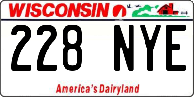 WI license plate 228NYE