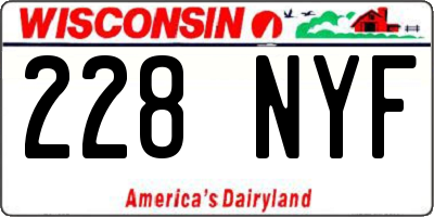 WI license plate 228NYF