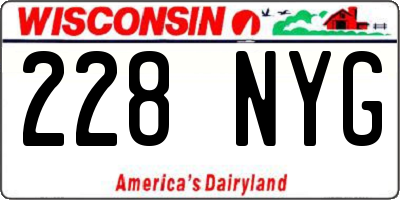 WI license plate 228NYG
