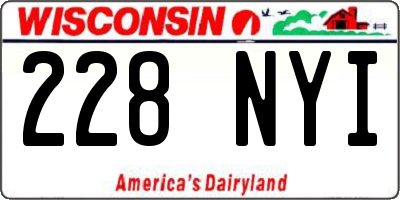 WI license plate 228NYI