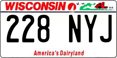 WI license plate 228NYJ