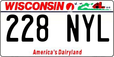 WI license plate 228NYL