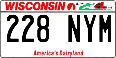 WI license plate 228NYM