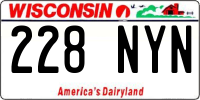 WI license plate 228NYN