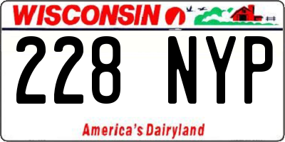 WI license plate 228NYP