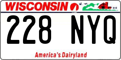 WI license plate 228NYQ