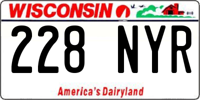 WI license plate 228NYR