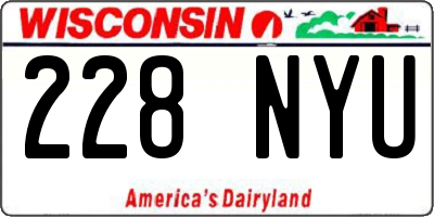 WI license plate 228NYU