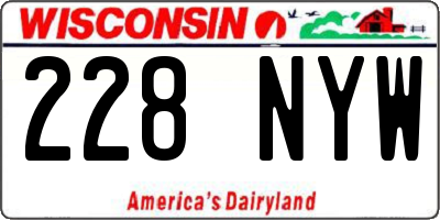 WI license plate 228NYW