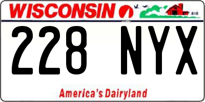 WI license plate 228NYX
