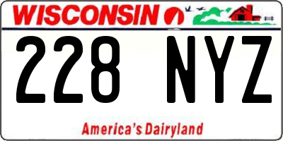 WI license plate 228NYZ