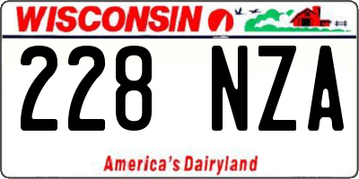 WI license plate 228NZA
