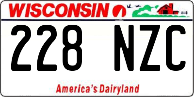 WI license plate 228NZC