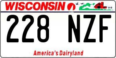 WI license plate 228NZF