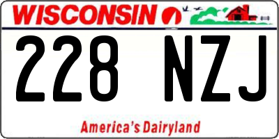WI license plate 228NZJ