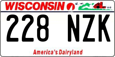 WI license plate 228NZK