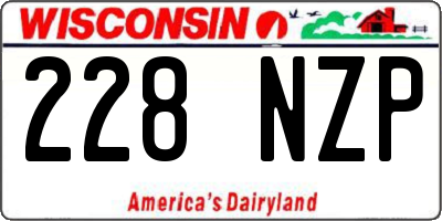 WI license plate 228NZP