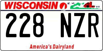 WI license plate 228NZR