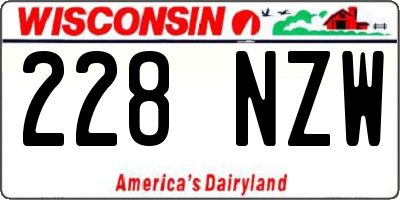 WI license plate 228NZW