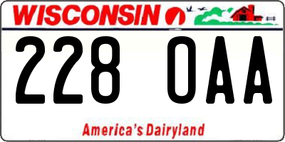 WI license plate 228OAA