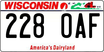 WI license plate 228OAF