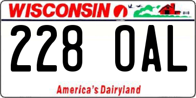 WI license plate 228OAL