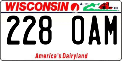 WI license plate 228OAM