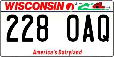 WI license plate 228OAQ