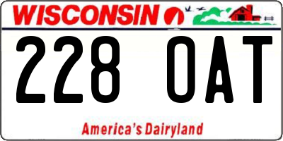 WI license plate 228OAT