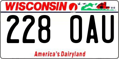 WI license plate 228OAU